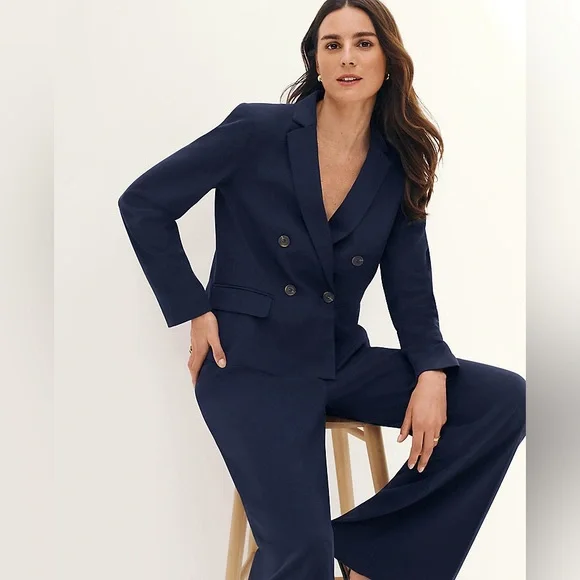 Ann Taylor The Petite Shorter Tailored Double Breasted Blazer Size 0P New - Picture 8 of 8